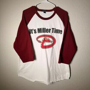 Arizona Diamondbacks Miller Lite SGA 3/4 sleeve promo shirt size XL MILLER TIME